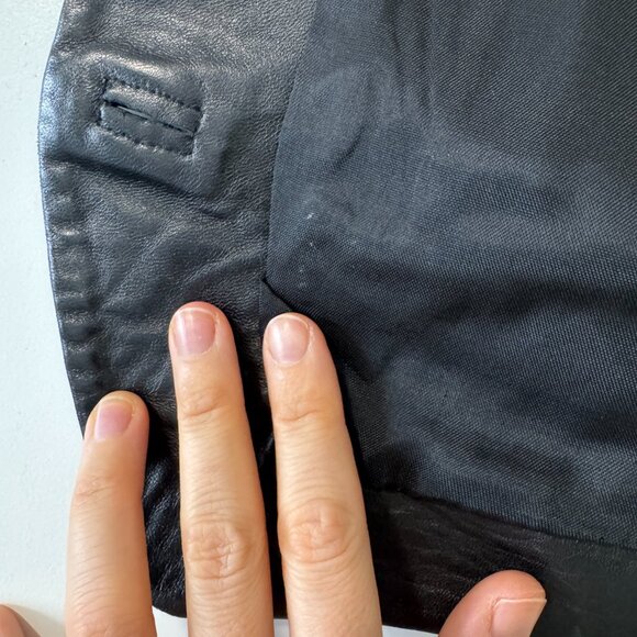 Vintage 90s Esprit De Corp (Susie Tompkins) Black Leather Vest - women's M - Picture 8 of 9